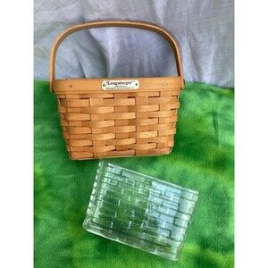 Longaberger Dresden Tour Basket 1996 Edition Handmade Single Handle With Liner